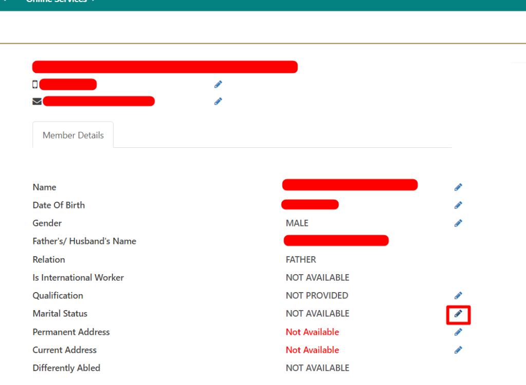 Changing Marital status in EPF UAN Portal