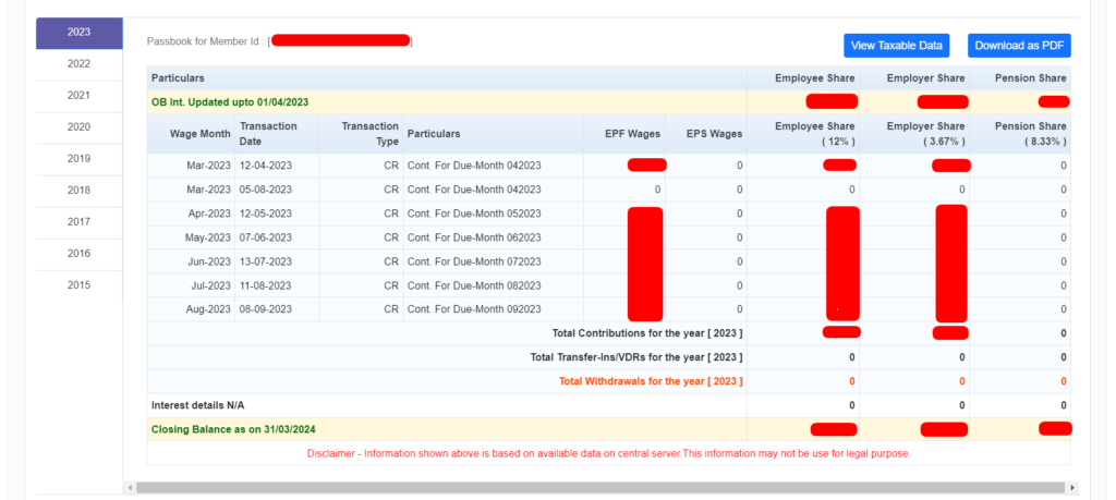 Pf Member Passbook Login Check Balance And Download Passbook